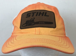 Stihl Vintage Style Patch Orange White Mesh Trucker Hat Cap Adjustable One Size - £61.77 GBP