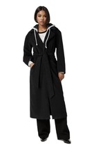 Cinq A Sept women's vander hooded coat Black/heather Grey - $440.00