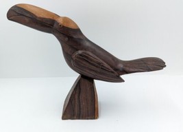Hand Carved Wood Ironwood TOUCAN Bird Sculpture 14&quot; Ornate Folk Art - £39.27 GBP