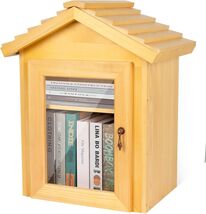 2-Tier Outdoor Library Wooden Book Storage Cabinet for Home and Communit... - $88.69