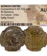 Constantine II Epfig Hoard RARE RIC R2 with WREATH Standards Soldiers Co... - $284.05