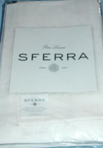 Sferra Festival WHITE Linen Dinner Napkins w/Hemstitch 20x20" SET/4 New - $49.40