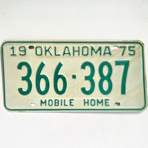 1975 United States Oklahoma Base Mobile Home License Plate 366-387 - £14.70 GBP
