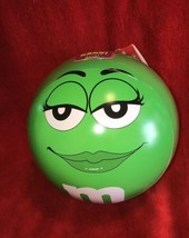 Green M&amp;M’s large Round Metal Bank 6 inches  NEW Sealed - £22.10 GBP