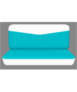Front bench seat covers Fits 1957 Chevy truck mint blue  and white - $1,649.91 MXN