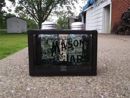 Mason Jar Salt &amp; Pepper Shakers with Caddy Holder Vintage Antique Style ... - $26.96