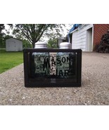 Mason Jar Salt &amp; Pepper Shakers with Caddy Holder Vintage Antique Style ... - $37.40 CAD