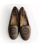 UGG Australia Alloway Flat Slippers Loafers Tweed Sheepskin Inserts Wome... - $49.99