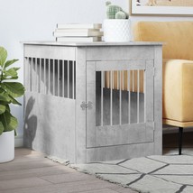Dog Crate Furniture Concrete Grey 64.5x80x71 cm Engineered Wood - £70.04 GBP