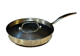 Revere Ware Saute Pan w Lid Stainless Copper Disc Bottom 10&quot; Heavy Chefs... - £43.34 GBP