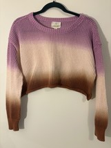 Offline by Aerie Size Small Ombre Purple, Cream &amp; Brown Cropped Knit Swe... - $379.96 MXN