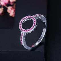 BeaQueen Delicate White Gold Color Hollow Out Round Circle Rings Micro Pave Cubi - £6.66 GBP