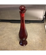 Vintage Avon Ruby Red Glass Perfume Bottle W Stopper Cruet Bud Vase Twis... - $10.26