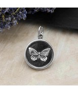 Sterling Silver Butterfly Charm in a Frame 20x14mm - $38.31 CAD