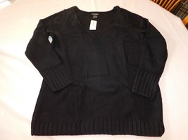 Lane Bryant Women&#39;s Ladies Long Sleeve Pullover Sweater 14/16 Black 4511... - $30.88