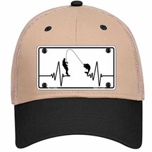 Fishing Heart Beat Novelty Khaki Mesh License Plate Hat Tag - £22.97 GBP