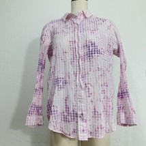 Anthropologie Pilcro And The Letterpress Button Up Shirt Large Pink Purp... - £23.38 GBP