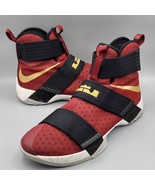 Nike LeBron Zoom Soldier 10 Miami Heat Red Gold Black 2016 Sz 12 DS Fina... - $399.99