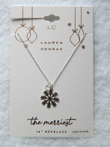 Xmas In July!! Silver &quot;Snowflake&quot; Necklace Pendant Cz 16&quot; Lauren Conrad Reduced! - £7.08 GBP