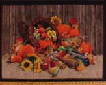 23.5" X 44" Panel Fall Corn Pumpkins Squash Thanksgiving Cotton Fabric D... - $8.45