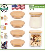 Versatile 4-Pack Bamboo Jar Lids for Oui Yogurt - Durable &amp; Sustainable ... - $26.46 CAD