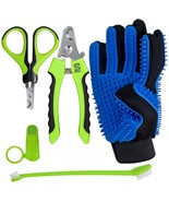 5-Piece Pet Grooming Set - Stainless Steel Nail Clipper &amp; Scissors, Dual... - $19.79