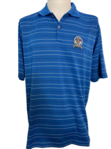 Antigua Men&#39;s Golf Shirt Blue Striped 90th PGA Championship Oakland Hills L - $722.07 MXN