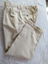 Brooks Brothers advantage chino Elliot  W37/30 beige pleated cuffs - £17.07 GBP