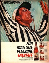 1964 Falstaff beer bottle football umpire whistle vintage ad nostalgic c1 - £20.76 GBP