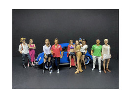 Partygoers 9 piece Figurine Set 1/18 Scale Models American Diorama - $113.26