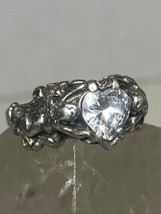 Cupid ring holding heart Valentine stone figurative sterling silver women - £84.10 GBP