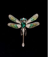 Gold Tone Dragonfly Crystal Brooch - €25,92 EUR