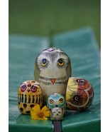Hand Painted Wooden Owl Nesting Dolls (Set of 5)  Dolls Matryoshka Dolls... - £22.86 GBP