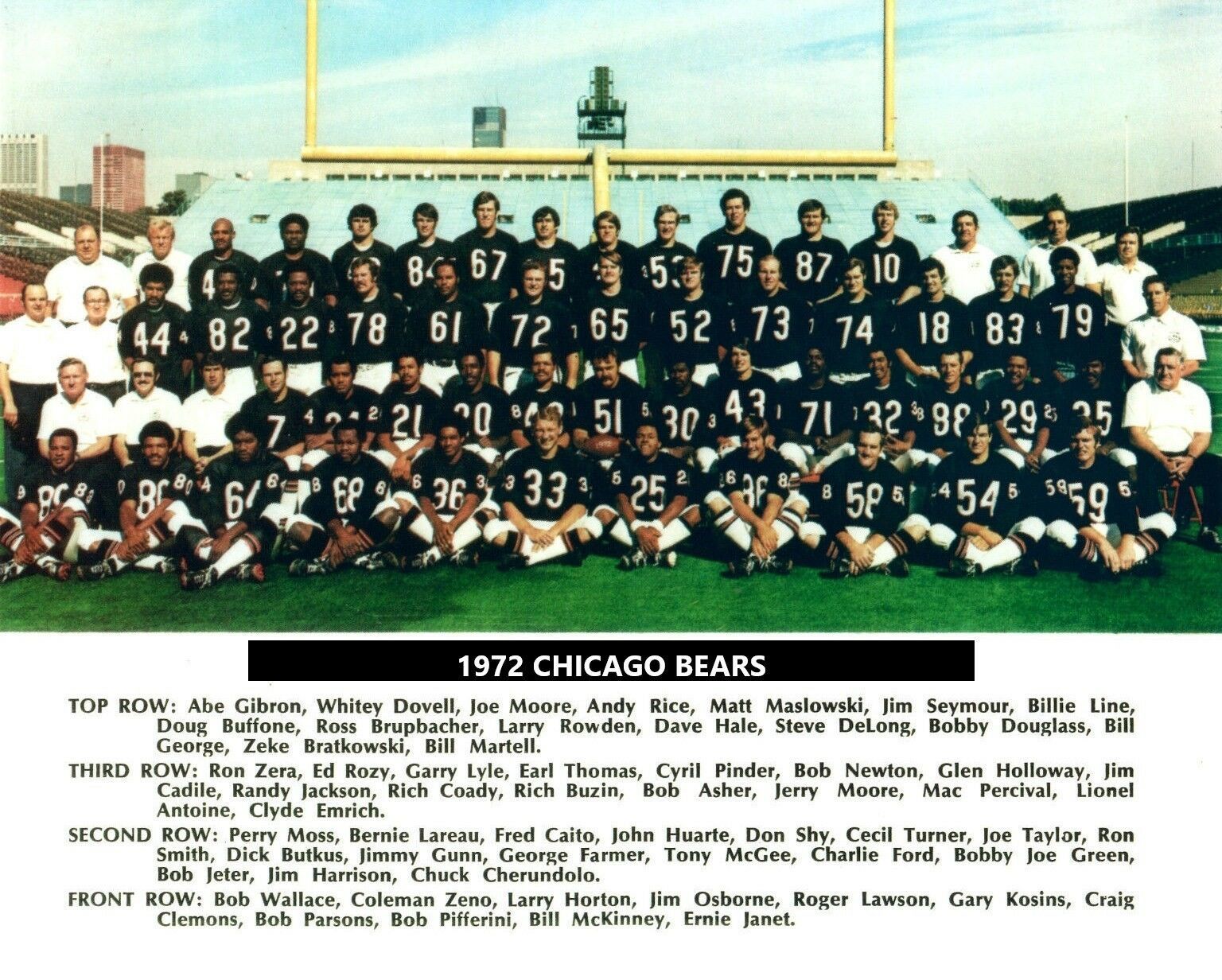 1972 CHICAGO BEARS 8X10 TEAM PHOTO FOOTBALL PICTURE NFL - $4.94