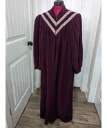 Vintage Vanity Fair Velour Robe sz Large red zipper Burgundy paisley Hou... - $383.92 MXN