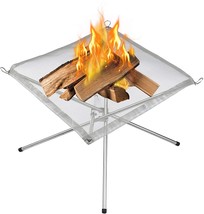 Portable Outdoor Fire Pit 22 Inch Upgrade Foldable Stainless Steel Mesh Fire Pit - £28.76 GBP