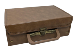 Service Mfg. Co. Brown Faux Leather 12 Cassette Case Holder Briefcase Style - $9.90