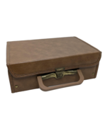 Service Mfg. Co. Brown Faux Leather 12 Cassette Case Holder Briefcase Style - $9.90
