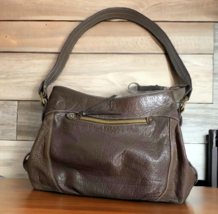 Sonoma Lifestyle Leather Brown Should Bag  Satchel Tote Purse Dark Brown... - £22.41 GBP
