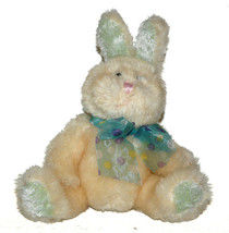 Walmart Off White Sparkle Bunny Rabbit w/Turquoise Bow Stuffed Animal Plush  - £13.14 GBP