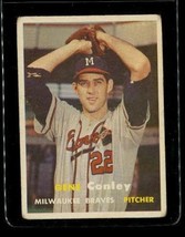 Vintage 1957 Baseball Trading Card TOPPS #28 GENE CONLEY Milwaukee Braves - £8.55 GBP