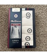 Ben Sherman Men’s A-Shirts Tank Tops Size Medium White 5-Pack Set Ribbed... - $31.81 CAD