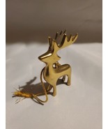 Vintage Solid Brass Reindeer / Deer / Buck Ornament 2 5/8&quot; x 1 1/2&quot; - $16.28 CAD