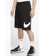 Nike Sportswear Club Fleece Graphic Shorts Black White Side Swoosh Logo ... - $51.73 CAD