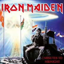 IRON MAIDEN 2 Minutes to Midnight BANNER 2x2 Ft Fabric Poster Tapestry Flag art - £17.45 GBP