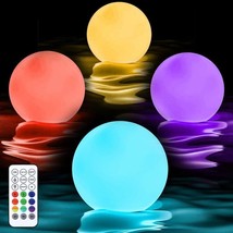 4Pc Floating Pool Lights Ip68 Waterproof Glowing Ball Light Night Lamp - £17.22 GBP
