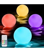 4Pc Floating Pool Lights Ip68 Waterproof Glowing Ball Light Night Lamp - £17.29 GBP