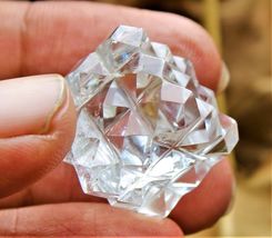 One Genuine Carved Clear Quartz Crystal Reiki Stone Metaphysical 20mm Mi... - $24.97