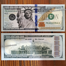 Zillion Dollar Bill Fake Money Novelty Play Cash 1Z Collectible Lady Liberty - £3.93 GBP