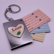 Red Love Green Double Heart Gold Arrow on Mother of Pearl Keychain Address Book - £11.88 GBP